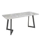 Industrial Sintered Stone Dinner Room Kitchen Table Gray Top Table with Black Frame for Dining Room Without Chairs Clearhalo ' dining_table' 'Dining Tables & Seating' 'Dining Tables' 'furn' 'furn_dining_table' 'Furniture' 'furniture_dining_table' 'Kitchen & Dining Furniture' 'kitchen&dining_furn' 'kitchen' 'kitchen_dining_table' 3854805
