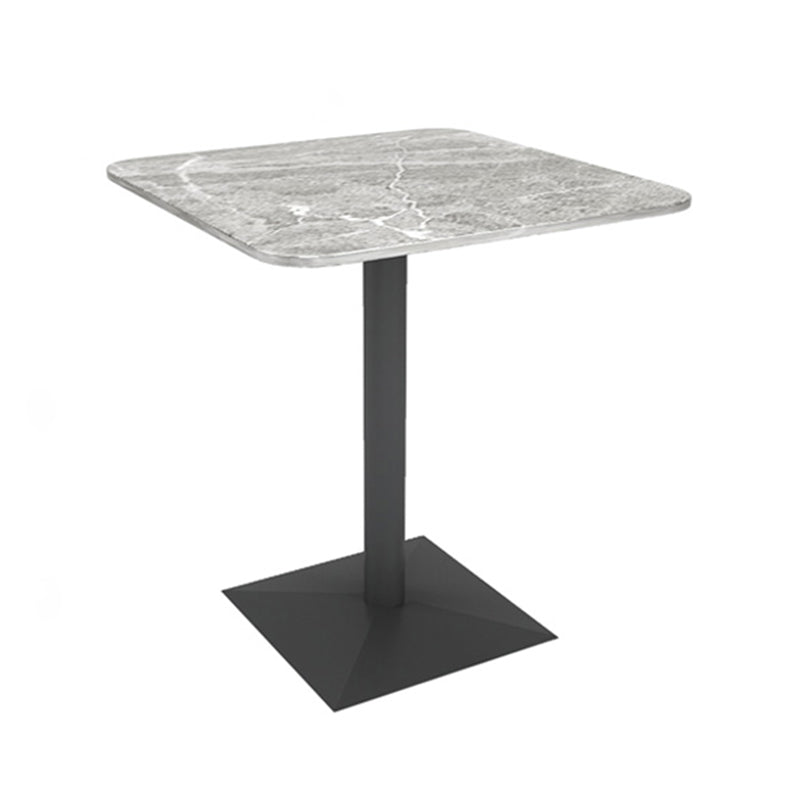 Industrial Sintered Stone Dinner Room Kitchen Table Gray Top Table with Black Frame for Dining Room 23.6"L x 23.6"W x 29.5"H Without Chairs Clearhalo ' dining_table' 'Dining Tables & Seating' 'Dining Tables' 'furn' 'furn_dining_table' 'Furniture' 'furniture_dining_table' 'Kitchen & Dining Furniture' 'kitchen&dining_furn' 'kitchen' 'kitchen_dining_table' 3854809