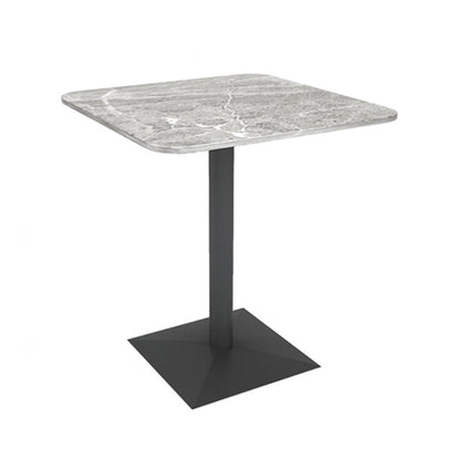 Industrial Sintered Stone Dinner Room Kitchen Table Gray Top Table with Black Frame for Dining Room 23.6"L x 23.6"W x 29.5"H Without Chairs Clearhalo ' dining_table' 'Dining Tables & Seating' 'Dining Tables' 'furn' 'furn_dining_table' 'Furniture' 'furniture_dining_table' 'Kitchen & Dining Furniture' 'kitchen&dining_furn' 'kitchen' 'kitchen_dining_table' 3854809