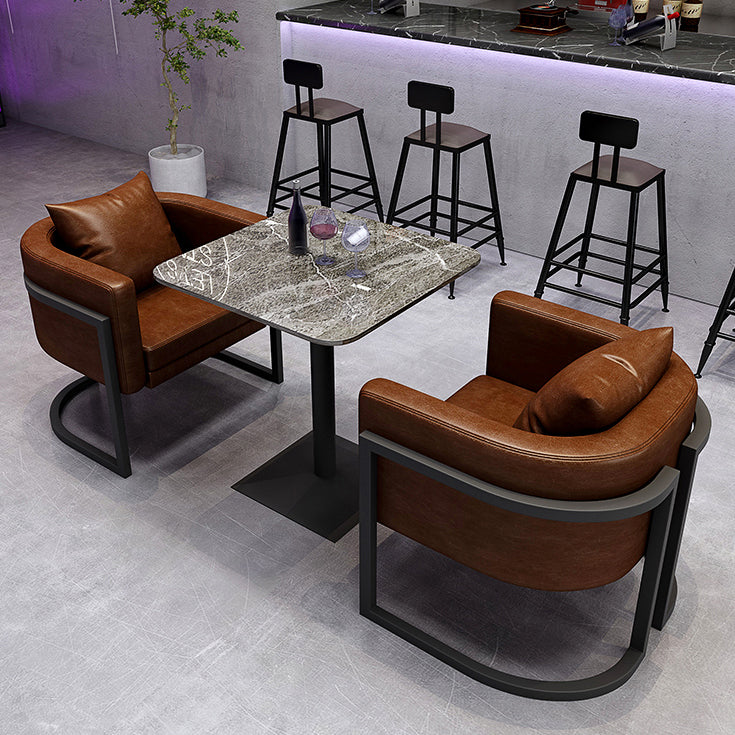 Industrial Sintered Stone Dinner Room Kitchen Table Gray Top Table with Black Frame for Dining Room Clearhalo ' dining_table' 'Dining Tables & Seating' 'Dining Tables' 'furn' 'furn_dining_table' 'Furniture' 'furniture_dining_table' 'Kitchen & Dining Furniture' 'kitchen&dining_furn' 'kitchen' 'kitchen_dining_table' 3854818