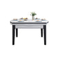 Extendable Sintered Stone Round Table Modern Dining Table with Wooden 4 Legs Clearhalo ' dining_table' 'Dining Tables & Seating' 'Dining Tables' 'furn' 'furn_dining_table' 'Furniture' 'furniture_dining_table' 'Kitchen & Dining Furniture' 'kitchen&dining_furn' 'kitchen' 'kitchen_dining_table' 3854823