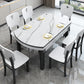 Extendable Sintered Stone Round Table Modern Dining Table with Wooden 4 Legs Clearhalo ' dining_table' 'Dining Tables & Seating' 'Dining Tables' 'furn' 'furn_dining_table' 'Furniture' 'furniture_dining_table' 'Kitchen & Dining Furniture' 'kitchen&dining_furn' 'kitchen' 'kitchen_dining_table' 3854831
