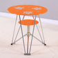 Modern Style Glass Kitchen Dining Table Round Table with Metal Base for Home Orange Without Chairs Clearhalo ' dining_table' 'Dining Tables & Seating' 'Dining Tables' 'furn' 'furn_dining_table' 'Furniture' 'furniture_dining_table' 'Kitchen & Dining Furniture' 'kitchen&dining_furn' 'kitchen' 'kitchen_dining_table' 3854834