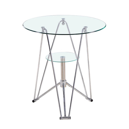 Modern Style Glass Kitchen Dining Table Round Table with Metal Base for Home Clear Without Chairs Clearhalo ' dining_table' 'Dining Tables & Seating' 'Dining Tables' 'furn' 'furn_dining_table' 'Furniture' 'furniture_dining_table' 'Kitchen & Dining Furniture' 'kitchen&dining_furn' 'kitchen' 'kitchen_dining_table' 3854839
