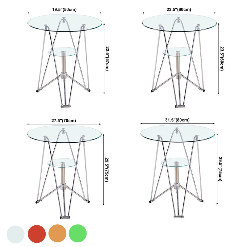 Modern Style Glass Kitchen Dining Table Round Table with Metal Base for Home Clearhalo ' dining_table' 'Dining Tables & Seating' 'Dining Tables' 'furn' 'furn_dining_table' 'Furniture' 'furniture_dining_table' 'Kitchen & Dining Furniture' 'kitchen&dining_furn' 'kitchen' 'kitchen_dining_table' 3854844
