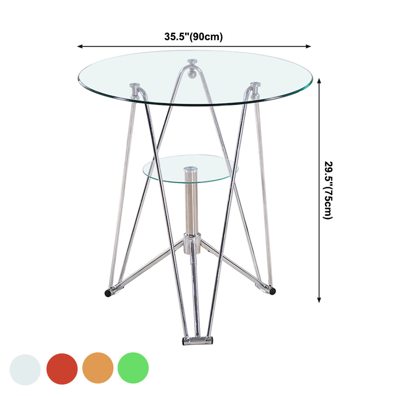 Modern Style Glass Kitchen Dining Table Round Table with Metal Base for Home Clearhalo ' dining_table' 'Dining Tables & Seating' 'Dining Tables' 'furn' 'furn_dining_table' 'Furniture' 'furniture_dining_table' 'Kitchen & Dining Furniture' 'kitchen&dining_furn' 'kitchen' 'kitchen_dining_table' 3854845