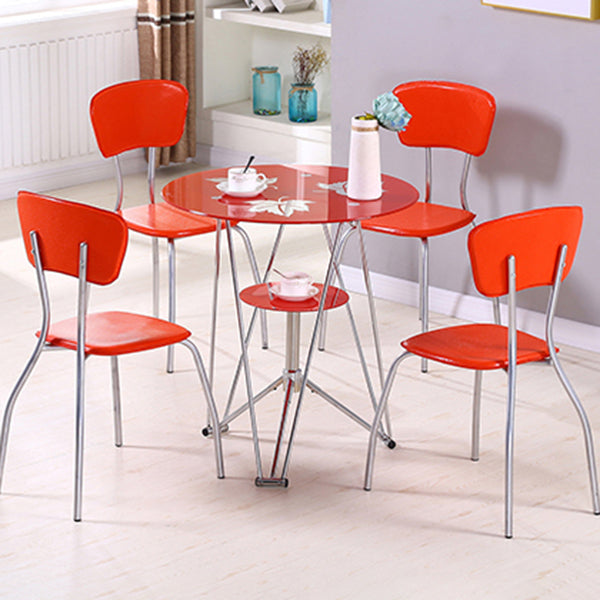 Modern Style Glass Kitchen Dining Table Round Table with Metal Base for Home Clearhalo ' dining_table' 'Dining Tables & Seating' 'Dining Tables' 'furn' 'furn_dining_table' 'Furniture' 'furniture_dining_table' 'Kitchen & Dining Furniture' 'kitchen&dining_furn' 'kitchen' 'kitchen_dining_table' 3854848