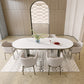 Oval Sintered Stone Dining Table Modern Table in White with Double Pedestal Clearhalo ' dining_table' 'Dining Tables & Seating' 'Dining Tables' 'furn' 'furn_dining_table' 'Furniture' 'furniture_dining_table' 'Kitchen & Dining Furniture' 'kitchen&dining_furn' 'kitchen' 'kitchen_dining_table' 3854851