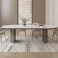 Oval Sintered Stone Dining Table Modern Table in White with Double Pedestal Clearhalo ' dining_table' 'Dining Tables & Seating' 'Dining Tables' 'furn' 'furn_dining_table' 'Furniture' 'furniture_dining_table' 'Kitchen & Dining Furniture' 'kitchen&dining_furn' 'kitchen' 'kitchen_dining_table' 3854855