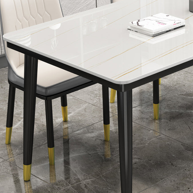 Casual Sintered Stone Standard Dining Table Rectangle Shape Dining Table for Kitchen Clearhalo ' dining_table' 'Dining Tables & Seating' 'Dining Tables' 'furn' 'furn_dining_table' 'Furniture' 'furniture_dining_table' 'Kitchen & Dining Furniture' 'kitchen&dining_furn' 'kitchen' 'kitchen_dining_table' 3854863