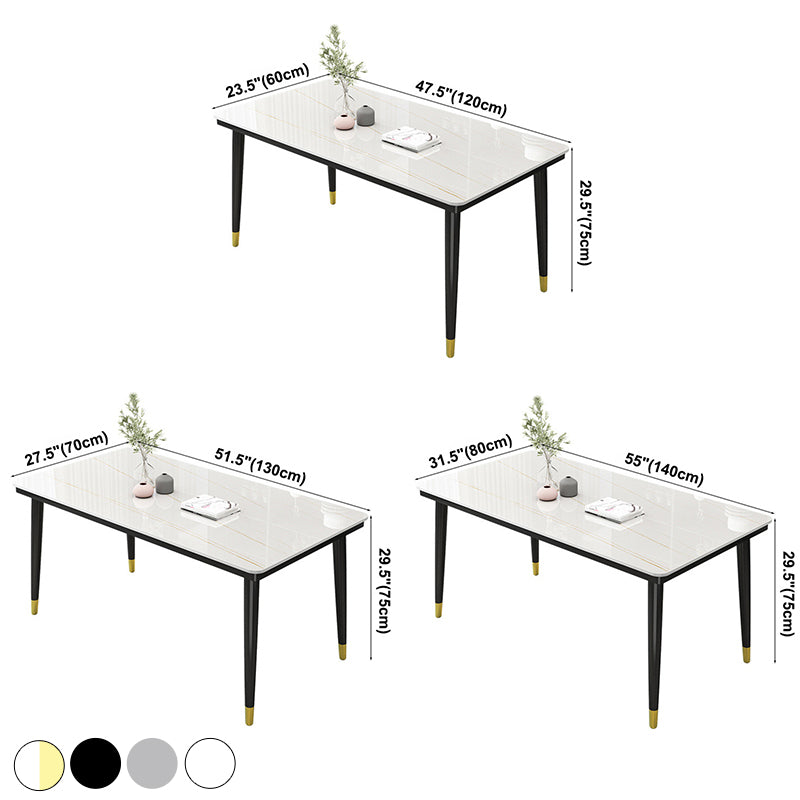 Casual Sintered Stone Standard Dining Table Rectangle Shape Dining Table for Kitchen Clearhalo ' dining_table' 'Dining Tables & Seating' 'Dining Tables' 'furn' 'furn_dining_table' 'Furniture' 'furniture_dining_table' 'Kitchen & Dining Furniture' 'kitchen&dining_furn' 'kitchen' 'kitchen_dining_table' 3854866