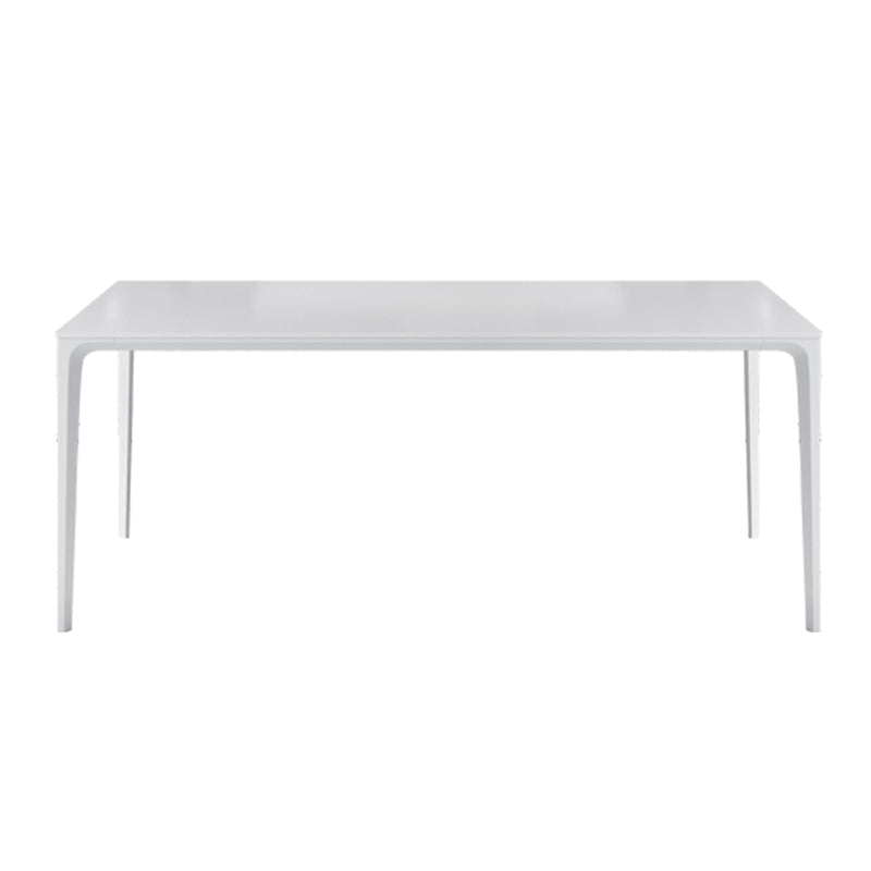 Simple Rectangle Shape Standard Dining Table White Sintered Stone Dining Table with 4 Legs Base 70.9"L x 35.4"W x 29.5"H Clearhalo ' dining_table' 'Dining Tables & Seating' 'Dining Tables' 'Furniture' 'furniture_dining_table' 'Kitchen & Dining Furniture' 'kitchen&dining_furn' 'kitchen' 'kitchen_dining_table' 3854874