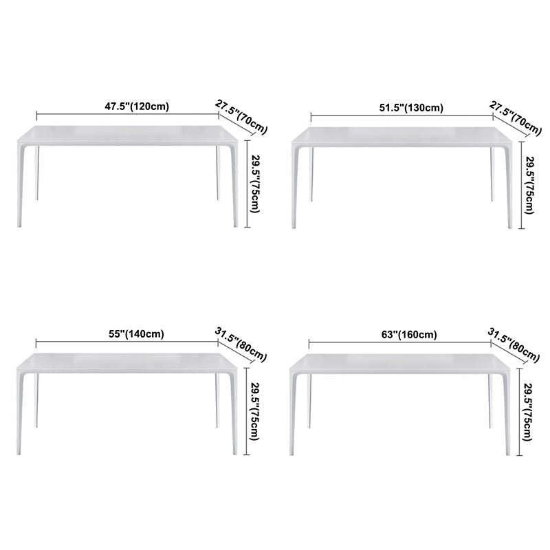 Simple Rectangle Shape Standard Dining Table White Sintered Stone Dining Table with 4 Legs Base Clearhalo ' dining_table' 'Dining Tables & Seating' 'Dining Tables' 'Furniture' 'furniture_dining_table' 'Kitchen & Dining Furniture' 'kitchen&dining_furn' 'kitchen' 'kitchen_dining_table' 3854879