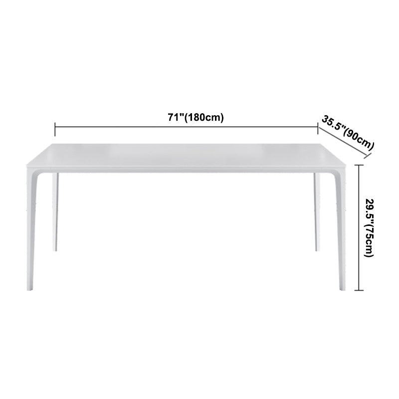 Simple Rectangle Shape Standard Dining Table White Sintered Stone Dining Table with 4 Legs Base Clearhalo ' dining_table' 'Dining Tables & Seating' 'Dining Tables' 'Furniture' 'furniture_dining_table' 'Kitchen & Dining Furniture' 'kitchen&dining_furn' 'kitchen' 'kitchen_dining_table' 3854880