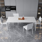 Simple Rectangle Shape Standard Dining Table White Sintered Stone Dining Table with 4 Legs Base Clearhalo ' dining_table' 'Dining Tables & Seating' 'Dining Tables' 'Furniture' 'furniture_dining_table' 'Kitchen & Dining Furniture' 'kitchen&dining_furn' 'kitchen' 'kitchen_dining_table' 3854881