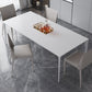 Simple Rectangle Shape Standard Dining Table White Sintered Stone Dining Table with 4 Legs Base Clearhalo ' dining_table' 'Dining Tables & Seating' 'Dining Tables' 'Furniture' 'furniture_dining_table' 'Kitchen & Dining Furniture' 'kitchen&dining_furn' 'kitchen' 'kitchen_dining_table' 3854883