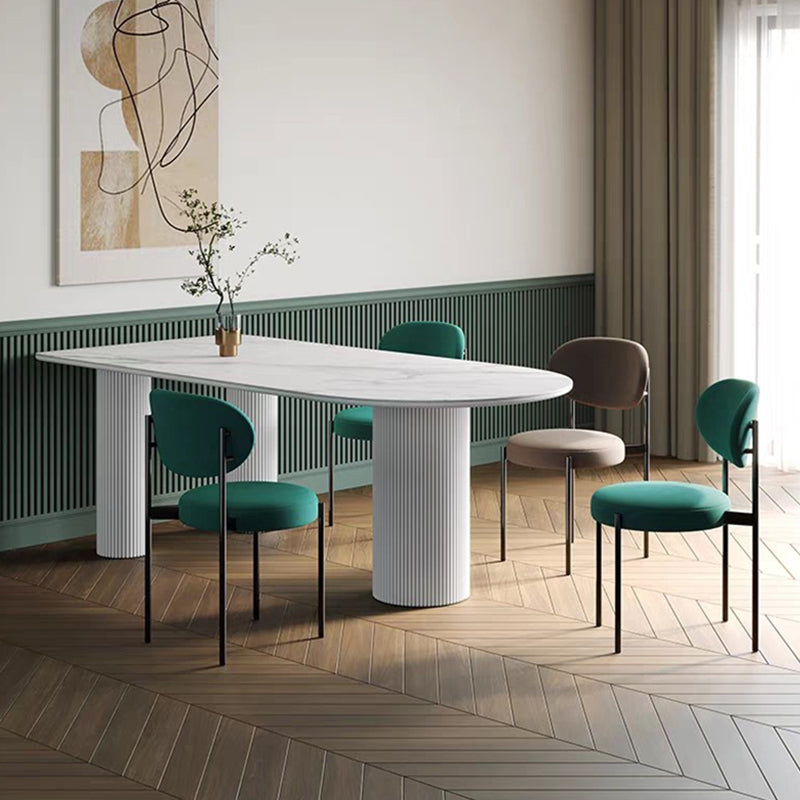 Metal Contemporary Free Form Indoor Table Sintered Stone Top Table for Dining Room Clearhalo ' dining_table' 'Dining Tables & Seating' 'Dining Tables' 'furn' 'furn_dining_table' 'Furniture' 'furniture_dining_table' 'Kitchen & Dining Furniture' 'kitchen&dining_furn' 'kitchen' 'kitchen_dining_table' 3854884