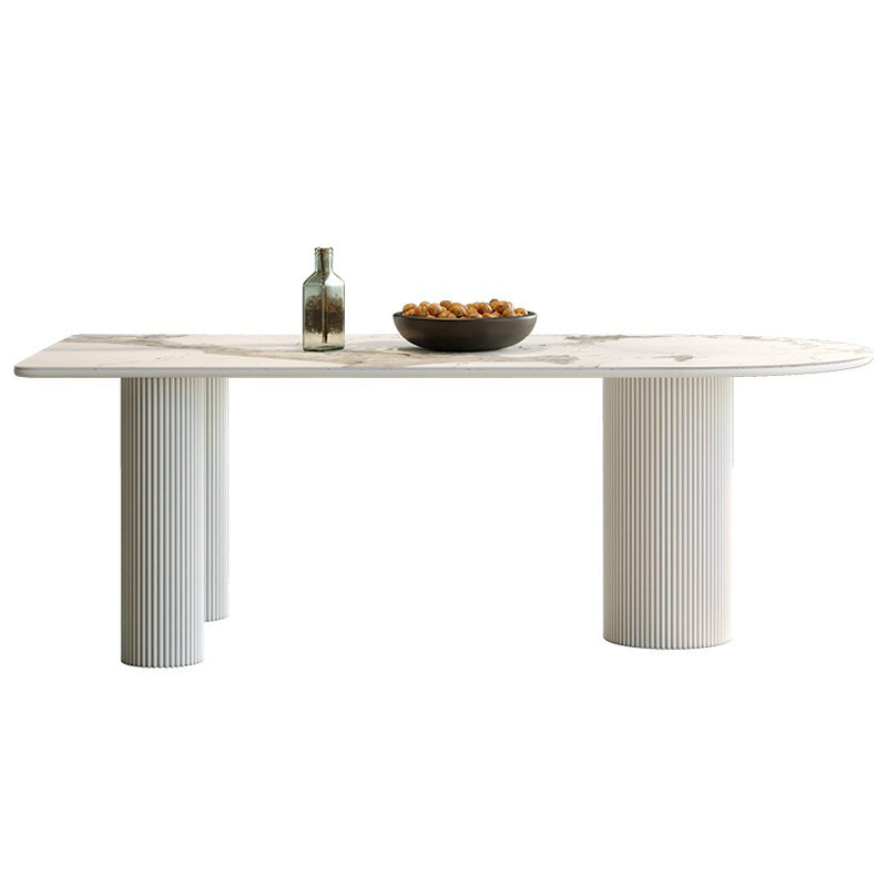 Metal Contemporary Free Form Indoor Table Sintered Stone Top Table for Dining Room Without Chairs Clearhalo ' dining_table' 'Dining Tables & Seating' 'Dining Tables' 'furn' 'furn_dining_table' 'Furniture' 'furniture_dining_table' 'Kitchen & Dining Furniture' 'kitchen&dining_furn' 'kitchen' 'kitchen_dining_table' 3854888