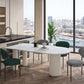 Metal Contemporary Free Form Indoor Table Sintered Stone Top Table for Dining Room Clearhalo ' dining_table' 'Dining Tables & Seating' 'Dining Tables' 'furn' 'furn_dining_table' 'Furniture' 'furniture_dining_table' 'Kitchen & Dining Furniture' 'kitchen&dining_furn' 'kitchen' 'kitchen_dining_table' 3854896