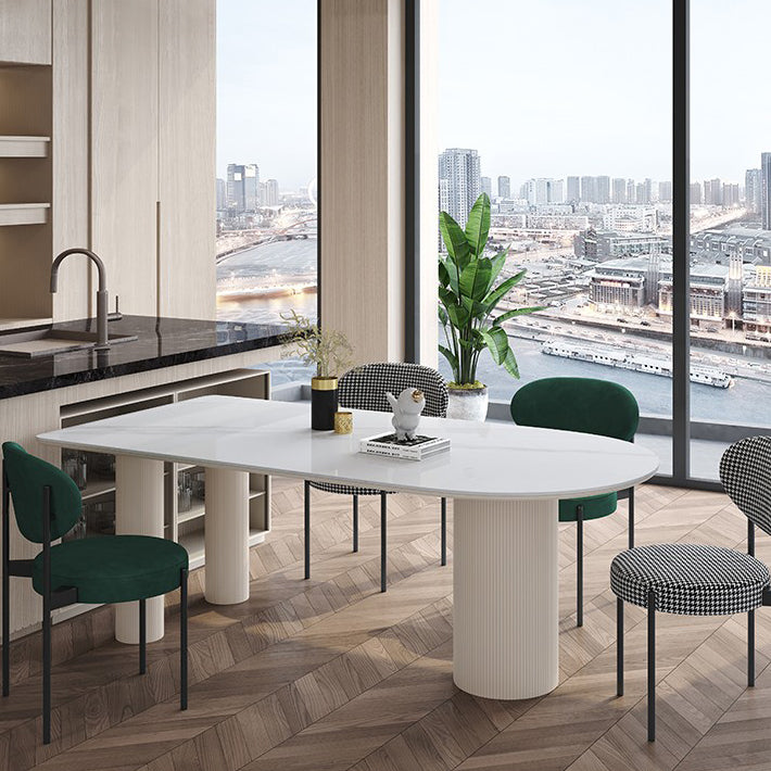 Metal Contemporary Free Form Indoor Table Sintered Stone Top Table for Dining Room Clearhalo ' dining_table' 'Dining Tables & Seating' 'Dining Tables' 'furn' 'furn_dining_table' 'Furniture' 'furniture_dining_table' 'Kitchen & Dining Furniture' 'kitchen&dining_furn' 'kitchen' 'kitchen_dining_table' 3854896