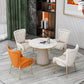 Metal Traditional Luxury Round Indoor Table Sintered Stone Table for Kitchen and Dining Room Clearhalo ' dining_table' 'Dining Tables & Seating' 'Dining Tables' 'furn' 'furn_dining_table' 'Furniture' 'furniture_dining_table' 'Kitchen & Dining Furniture' 'kitchen&dining_furn' 'kitchen' 'kitchen_dining_table' 3854897
