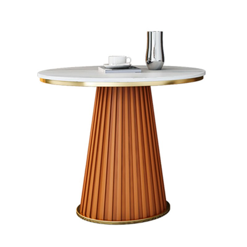 Metal Traditional Luxury Round Indoor Table Sintered Stone Table for Kitchen and Dining Room Orange Without Chairs Clearhalo ' dining_table' 'Dining Tables & Seating' 'Dining Tables' 'furn' 'furn_dining_table' 'Furniture' 'furniture_dining_table' 'Kitchen & Dining Furniture' 'kitchen&dining_furn' 'kitchen' 'kitchen_dining_table' 3854902