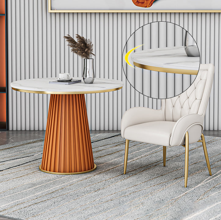 Metal Traditional Luxury Round Indoor Table Sintered Stone Table for Kitchen and Dining Room Clearhalo ' dining_table' 'Dining Tables & Seating' 'Dining Tables' 'furn' 'furn_dining_table' 'Furniture' 'furniture_dining_table' 'Kitchen & Dining Furniture' 'kitchen&dining_furn' 'kitchen' 'kitchen_dining_table' 3854903