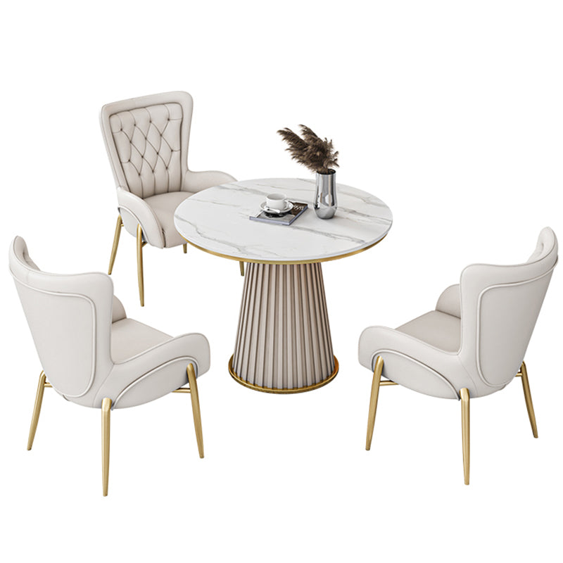 Metal Traditional Luxury Round Indoor Table Sintered Stone Table for Kitchen and Dining Room Clearhalo ' dining_table' 'Dining Tables & Seating' 'Dining Tables' 'furn' 'furn_dining_table' 'Furniture' 'furniture_dining_table' 'Kitchen & Dining Furniture' 'kitchen&dining_furn' 'kitchen' 'kitchen_dining_table' 3854904
