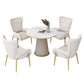 Metal Traditional Luxury Round Indoor Table Sintered Stone Table for Kitchen and Dining Room Clearhalo ' dining_table' 'Dining Tables & Seating' 'Dining Tables' 'furn' 'furn_dining_table' 'Furniture' 'furniture_dining_table' 'Kitchen & Dining Furniture' 'kitchen&dining_furn' 'kitchen' 'kitchen_dining_table' 3854906