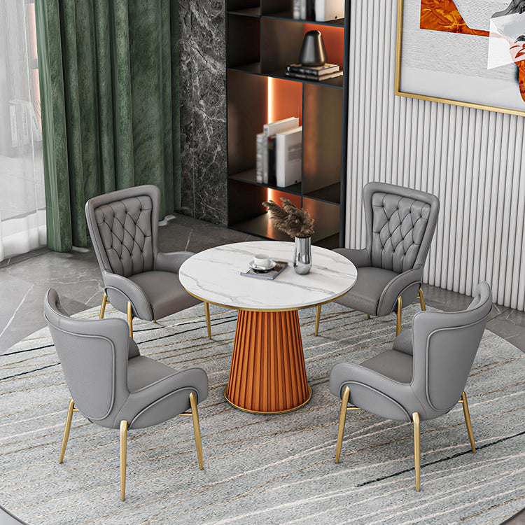 Metal Traditional Luxury Round Indoor Table Sintered Stone Table for Kitchen and Dining Room Clearhalo ' dining_table' 'Dining Tables & Seating' 'Dining Tables' 'furn' 'furn_dining_table' 'Furniture' 'furniture_dining_table' 'Kitchen & Dining Furniture' 'kitchen&dining_furn' 'kitchen' 'kitchen_dining_table' 3854908