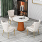 Metal Traditional Luxury Round Indoor Table Sintered Stone Table for Kitchen and Dining Room Clearhalo ' dining_table' 'Dining Tables & Seating' 'Dining Tables' 'furn' 'furn_dining_table' 'Furniture' 'furniture_dining_table' 'Kitchen & Dining Furniture' 'kitchen&dining_furn' 'kitchen' 'kitchen_dining_table' 3854910