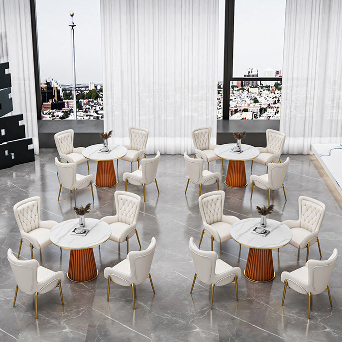 Metal Traditional Luxury Round Indoor Table Sintered Stone Table for Kitchen and Dining Room Clearhalo ' dining_table' 'Dining Tables & Seating' 'Dining Tables' 'furn' 'furn_dining_table' 'Furniture' 'furniture_dining_table' 'Kitchen & Dining Furniture' 'kitchen&dining_furn' 'kitchen' 'kitchen_dining_table' 3854912