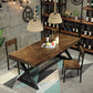 Metal Industrial Rectangle Indoor Table Solid Wood Top Table with Trestle Clearhalo ' dining_table' 'Dining Tables & Seating' 'Dining Tables' 'furn' 'furn_dining_table' 'Furniture' 'furniture_dining_table' 'Kitchen & Dining Furniture' 'kitchen&dining_furn' 'kitchen' 'kitchen_dining_table' 3854935