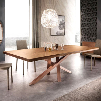 Traditional Luxury Rectangle Dining Table Pine Solid Wood Table with Pedestal Base Gold Without Chairs Clearhalo ' dining_table' 'Dining Tables & Seating' 'Dining Tables' 'furn' 'furn_dining_table' 'Furniture' 'furniture_dining_table' 'Kitchen & Dining Furniture' 'kitchen&dining_furn' 'kitchen' 'kitchen_dining_table' 3854939