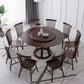 Rotatable Wooden Round Table in Brown Rubber Wood Dining Table with Pedestal Clearhalo ' dining_table' 'Dining Tables & Seating' 'Dining Tables' 'furn' 'furn_dining_table' 'Furniture' 'furniture_dining_table' 'Kitchen & Dining Furniture' 'kitchen&dining_furn' 'kitchen' 'kitchen_dining_table' 3854952