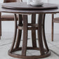 Rotatable Wooden Round Table in Brown Rubber Wood Dining Table with Pedestal Clearhalo ' dining_table' 'Dining Tables & Seating' 'Dining Tables' 'furn' 'furn_dining_table' 'Furniture' 'furniture_dining_table' 'Kitchen & Dining Furniture' 'kitchen&dining_furn' 'kitchen' 'kitchen_dining_table' 3854954