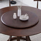 Rotatable Wooden Round Table in Brown Rubber Wood Dining Table with Pedestal Clearhalo ' dining_table' 'Dining Tables & Seating' 'Dining Tables' 'furn' 'furn_dining_table' 'Furniture' 'furniture_dining_table' 'Kitchen & Dining Furniture' 'kitchen&dining_furn' 'kitchen' 'kitchen_dining_table' 3854957