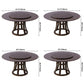 Rotatable Wooden Round Table in Brown Rubber Wood Dining Table with Pedestal Clearhalo ' dining_table' 'Dining Tables & Seating' 'Dining Tables' 'furn' 'furn_dining_table' 'Furniture' 'furniture_dining_table' 'Kitchen & Dining Furniture' 'kitchen&dining_furn' 'kitchen' 'kitchen_dining_table' 3854961