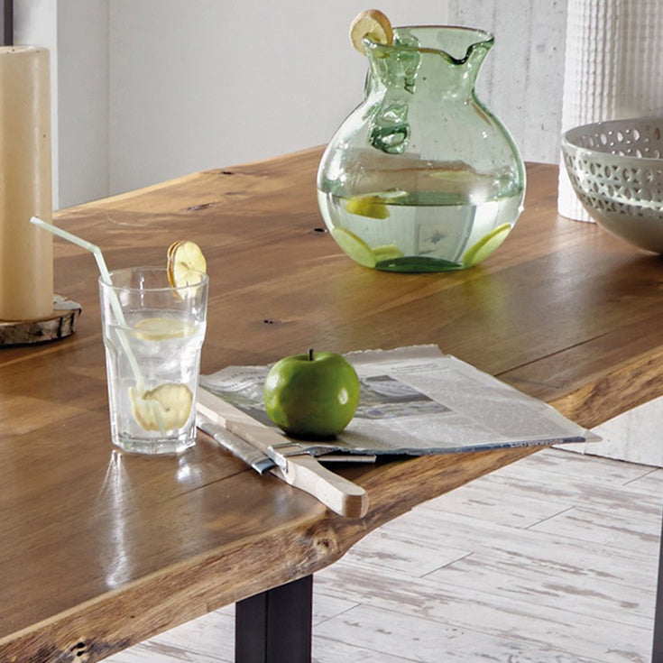Metal Industrial Rectangle Indoor Table Solid Wood Top Table with Sled Base Clearhalo ' dining_table' 'Dining Tables & Seating' 'Dining Tables' 'furn' 'furn_dining_table' 'Furniture' 'furniture_dining_table' 'Kitchen & Dining Furniture' 'kitchen&dining_furn' 'kitchen' 'kitchen_dining_table' 3854969