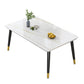 Simple Sintered Stone Dining Table Kitchen Rectangle Shape Dining Table with 4 Legs Base White Gold Without Chairs Clearhalo ' dining_table' 'Dining Tables & Seating' 'Dining Tables' 'furn' 'furn_dining_table' 'Furniture' 'furniture_dining_table' 'Kitchen & Dining Furniture' 'kitchen&dining_furn' 'kitchen' 'kitchen_dining_table' 3854995