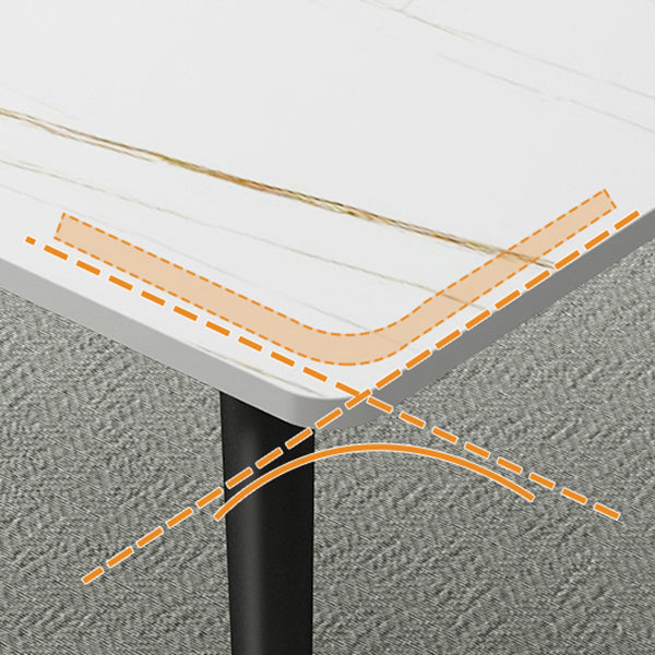 Simple Sintered Stone Dining Table Kitchen Rectangle Shape Dining Table with 4 Legs Base Clearhalo ' dining_table' 'Dining Tables & Seating' 'Dining Tables' 'furn' 'furn_dining_table' 'Furniture' 'furniture_dining_table' 'Kitchen & Dining Furniture' 'kitchen&dining_furn' 'kitchen' 'kitchen_dining_table' 3855002