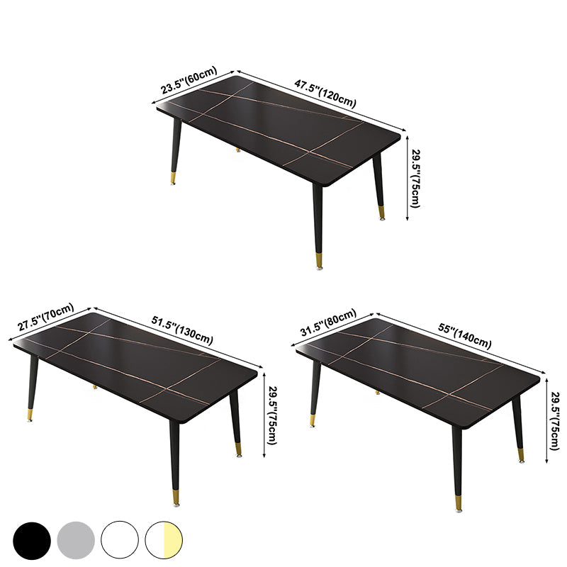 Simple Sintered Stone Dining Table Kitchen Rectangle Shape Dining Table with 4 Legs Base Clearhalo ' dining_table' 'Dining Tables & Seating' 'Dining Tables' 'furn' 'furn_dining_table' 'Furniture' 'furniture_dining_table' 'Kitchen & Dining Furniture' 'kitchen&dining_furn' 'kitchen' 'kitchen_dining_table' 3855005