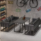 Industrial Sintered Stone Top Dinner Room Kitchen Table Black Metal Base Table for Dinning Room Clearhalo ' dining_table' 'Dining Tables & Seating' 'Dining Tables' 'furn' 'furn_dining_table' 'Furniture' 'furniture_dining_table' 'Kitchen & Dining Furniture' 'kitchen&dining_furn' 'kitchen' 'kitchen_dining_table' 3855053
