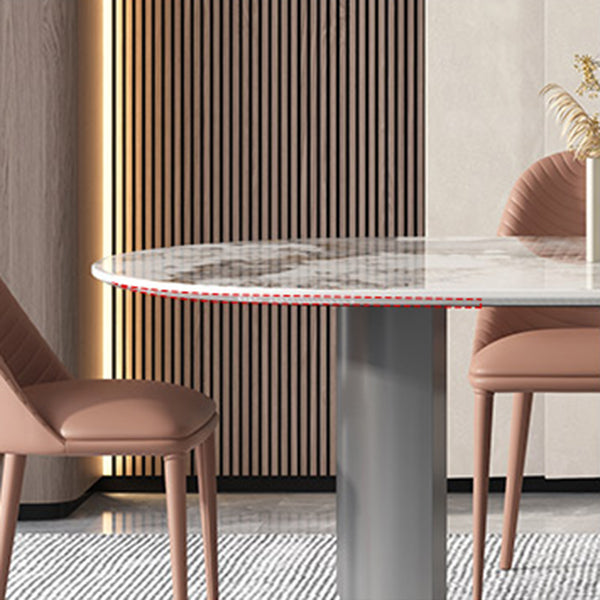 Sintered Stone Dining Table Modern Table in White with Grey Double Pedestal Clearhalo ' dining_table' 'Dining Tables & Seating' 'Dining Tables' 'furn' 'furn_dining_table' 'Furniture' 'furniture_dining_table' 'Kitchen & Dining Furniture' 'kitchen&dining_furn' 'kitchen' 'kitchen_dining_table' 3855062