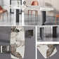 Sintered Stone Dining Table Modern Table in White with Grey Double Pedestal Clearhalo ' dining_table' 'Dining Tables & Seating' 'Dining Tables' 'furn' 'furn_dining_table' 'Furniture' 'furniture_dining_table' 'Kitchen & Dining Furniture' 'kitchen&dining_furn' 'kitchen' 'kitchen_dining_table' 3855065