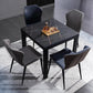 Industrial Square 35.5'' Dining Table Stone Extendable Dining Room Collection Clearhalo ' dining_table' 'Dining Tables & Seating' 'Dining Tables' 'furn' 'furn_dining_table' 'Furniture' 'furniture_dining_table' 'Kitchen & Dining Furniture' 'kitchen&dining_furn' 'kitchen' 'kitchen_dining_table' 3855072