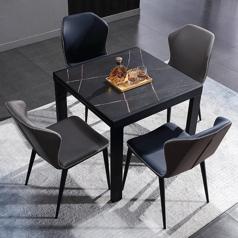 Industrial Square 35.5'' Dining Table Stone Extendable Dining Room Collection Clearhalo ' dining_table' 'Dining Tables & Seating' 'Dining Tables' 'furn' 'furn_dining_table' 'Furniture' 'furniture_dining_table' 'Kitchen & Dining Furniture' 'kitchen&dining_furn' 'kitchen' 'kitchen_dining_table' 3855072