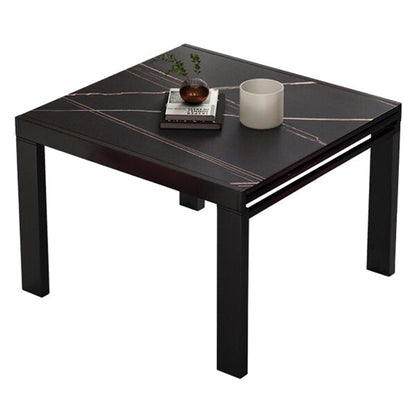Industrial Square 35.5'' Dining Table Stone Extendable Dining Room Collection Black Without Chairs Clearhalo ' dining_table' 'Dining Tables & Seating' 'Dining Tables' 'furn' 'furn_dining_table' 'Furniture' 'furniture_dining_table' 'Kitchen & Dining Furniture' 'kitchen&dining_furn' 'kitchen' 'kitchen_dining_table' 3855073
