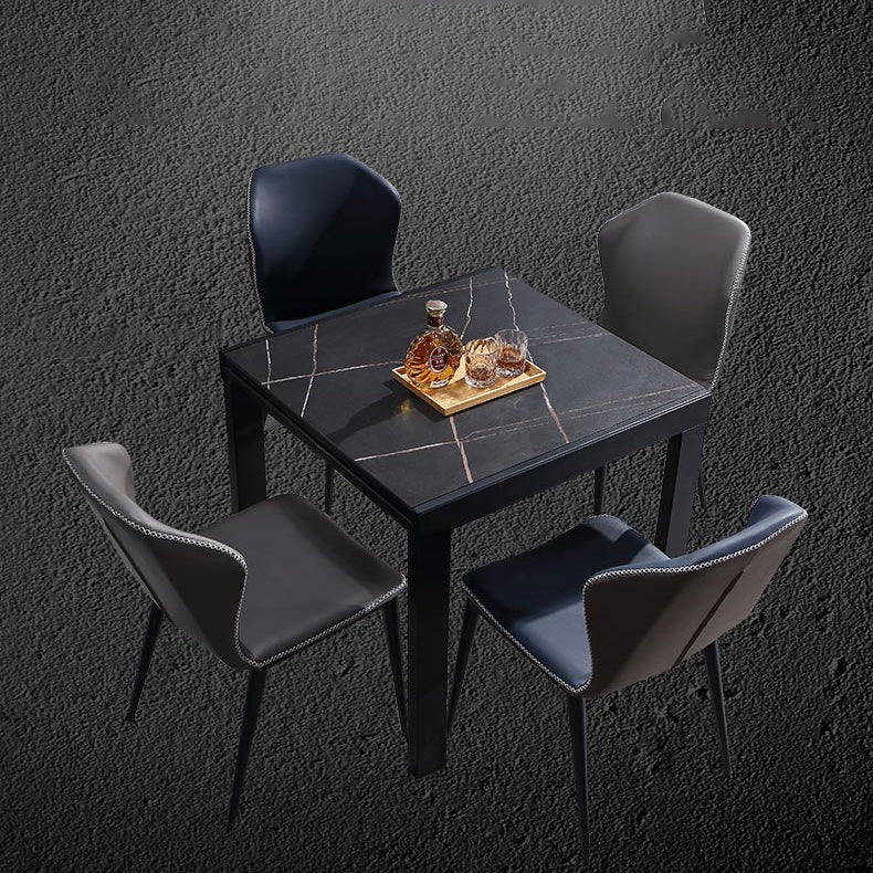 Industrial Square 35.5'' Dining Table Stone Extendable Dining Room Collection Clearhalo ' dining_table' 'Dining Tables & Seating' 'Dining Tables' 'furn' 'furn_dining_table' 'Furniture' 'furniture_dining_table' 'Kitchen & Dining Furniture' 'kitchen&dining_furn' 'kitchen' 'kitchen_dining_table' 3855074