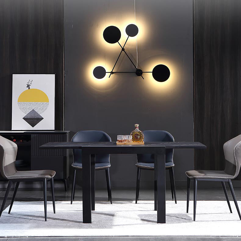 Industrial Square 35.5'' Dining Table Stone Extendable Dining Room Collection Clearhalo ' dining_table' 'Dining Tables & Seating' 'Dining Tables' 'furn' 'furn_dining_table' 'Furniture' 'furniture_dining_table' 'Kitchen & Dining Furniture' 'kitchen&dining_furn' 'kitchen' 'kitchen_dining_table' 3855075